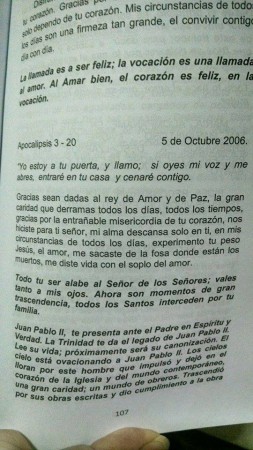 Página de mi libro Tu Eres Morada de Amor