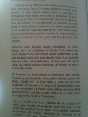 Página de mi libro Tu Eres Morada de Amor.